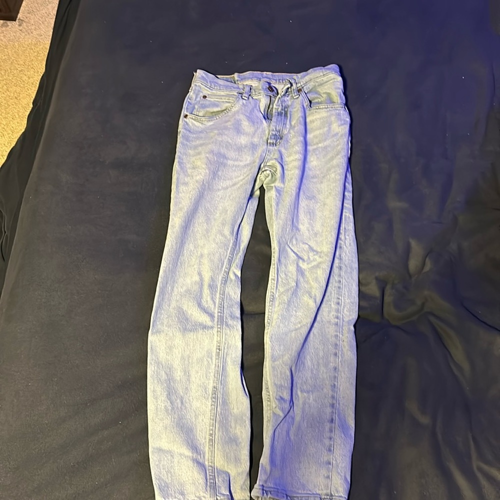 Men’s light blue wrangler jeans worn once size 29 x 30